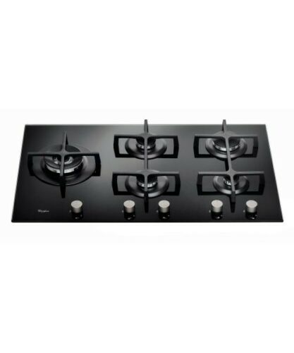 Plaque de cuisson gaz 90 cm noire inox encastrable 5 feux gaz dont 1 foyer  wok ILVE - Mon Espace Cuisson